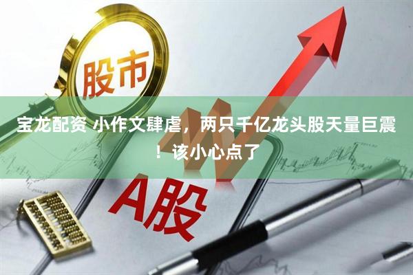 宝龙配资 小作文肆虐，两只千亿龙头股天量巨震！该小心点了