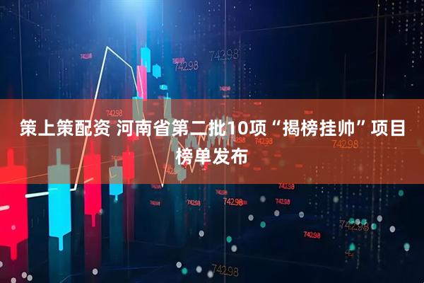 策上策配资 河南省第二批10项“揭榜挂帅”项目榜单发布