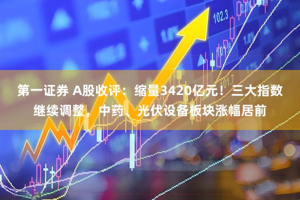 第一证券 A股收评：缩量3420亿元！三大指数继续调整，中药、光伏设备板块涨幅居前
